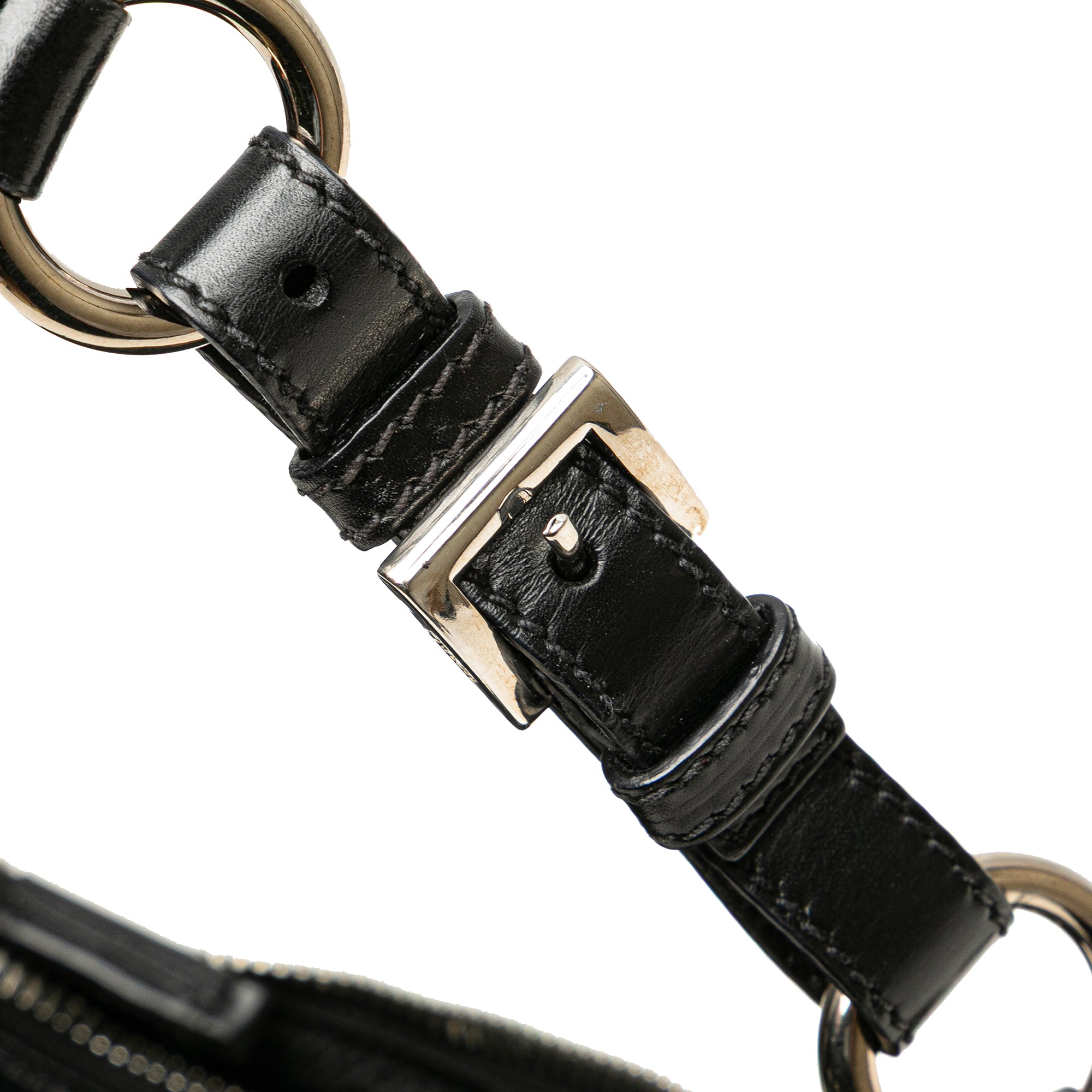 Leather Trimmed Tessuto Hobo