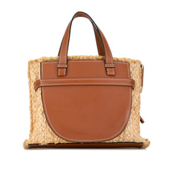 Small Raffia and Leather Gate Top Handle Bag_2