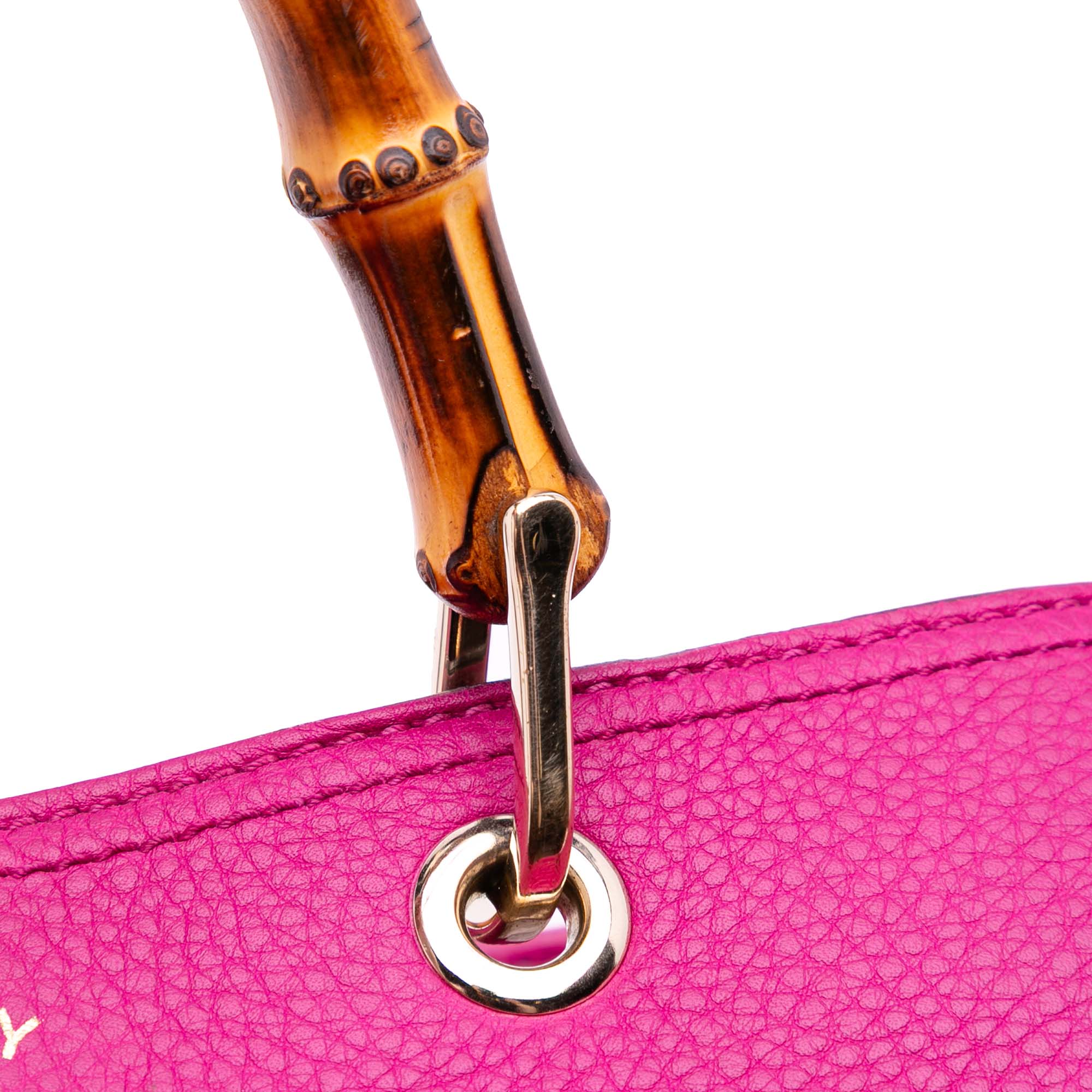 Medium Calfskin Bamboo Shopper Satchel