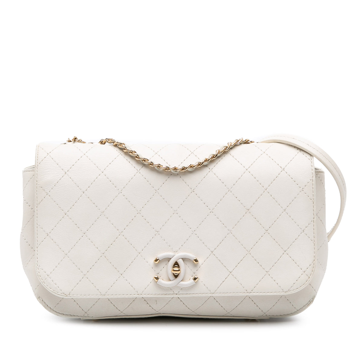 Medium Stitched Calfskin Covered CC Flap
