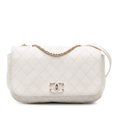Medium Stitched Calfskin Covered CC Flap