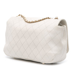 Medium Stitched Calfskin Covered CC Flap