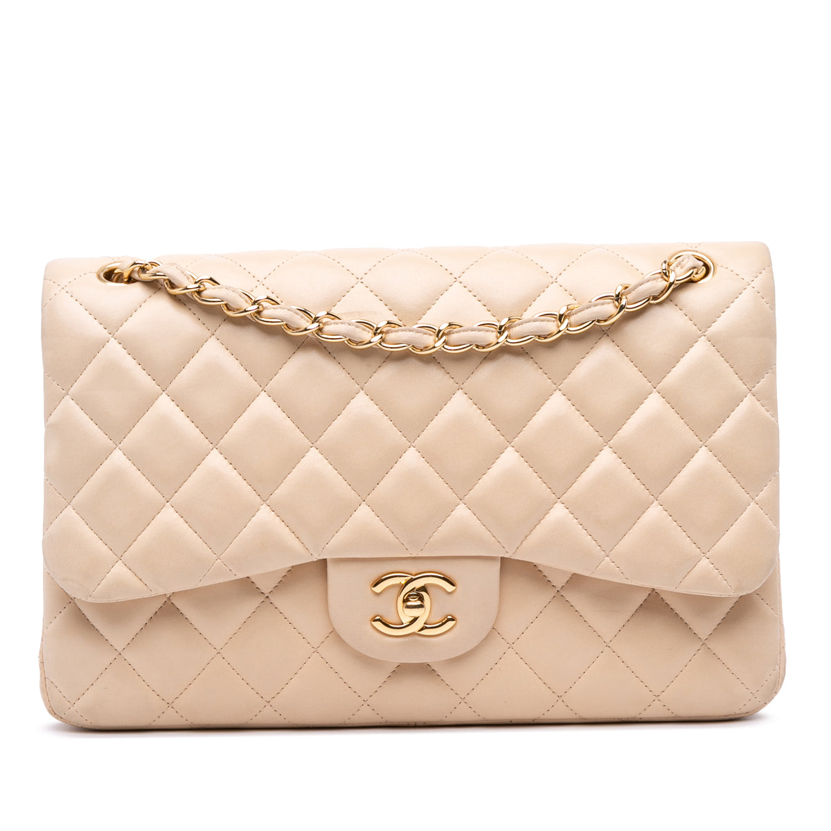 Jumbo Classic Lambskin Double Flap