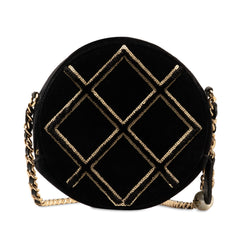 Velvet Pearl Sequin Round Crossbody