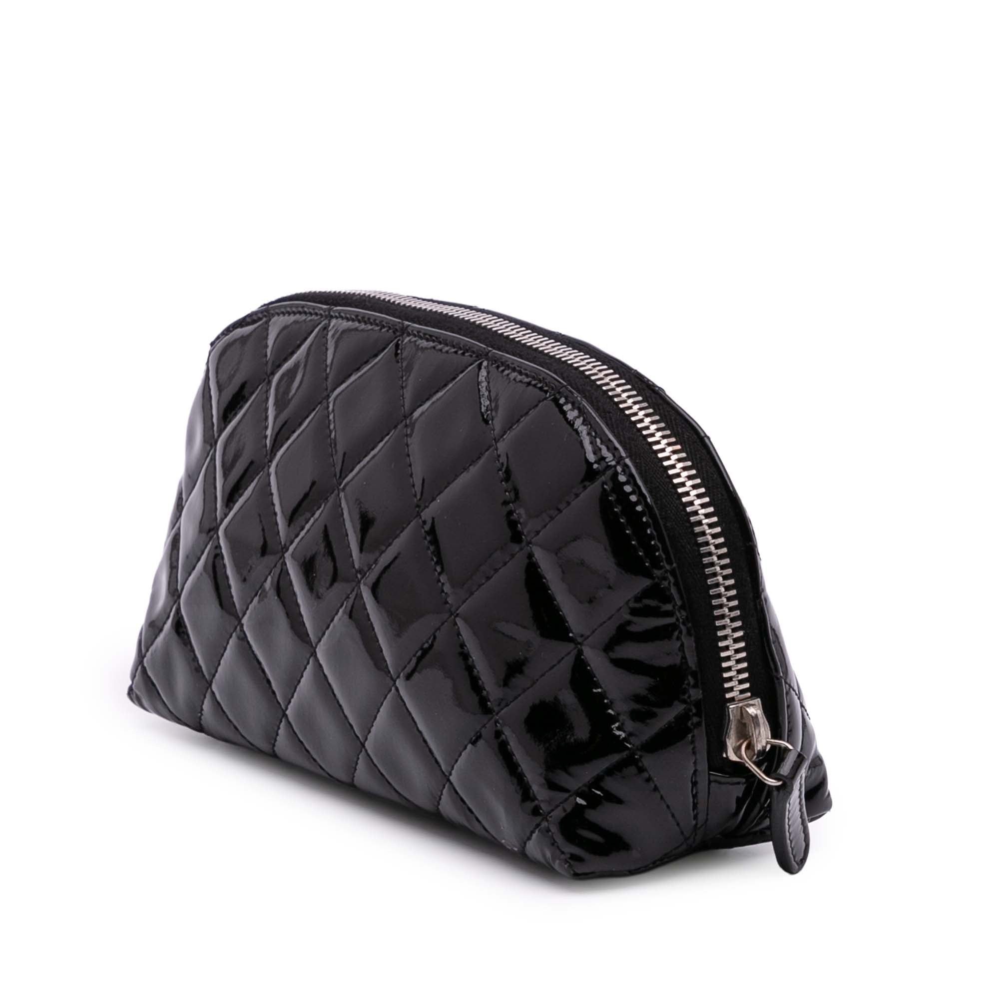 CC Quilted Patent Cosmetic Pouch