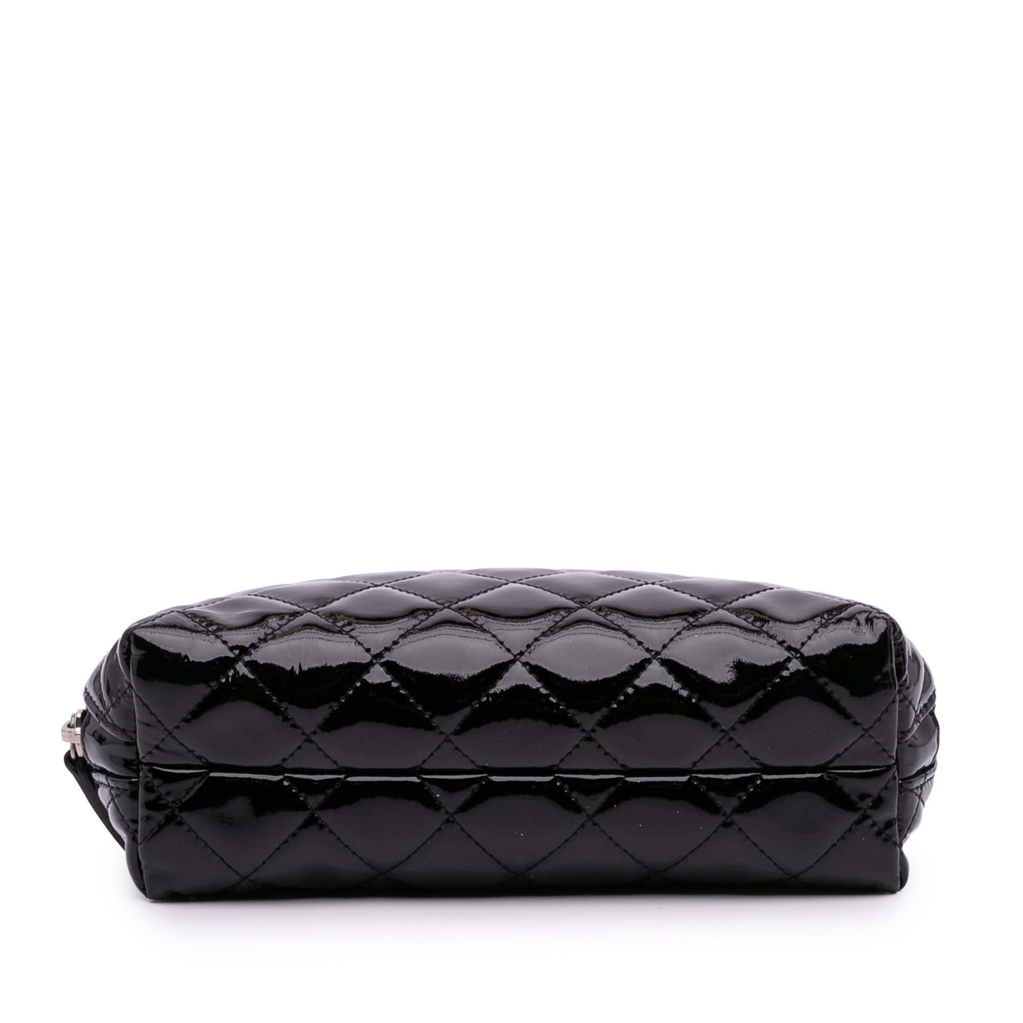 CC Quilted Patent Cosmetic Pouch