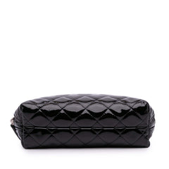 CC Quilted Patent Cosmetic Pouch