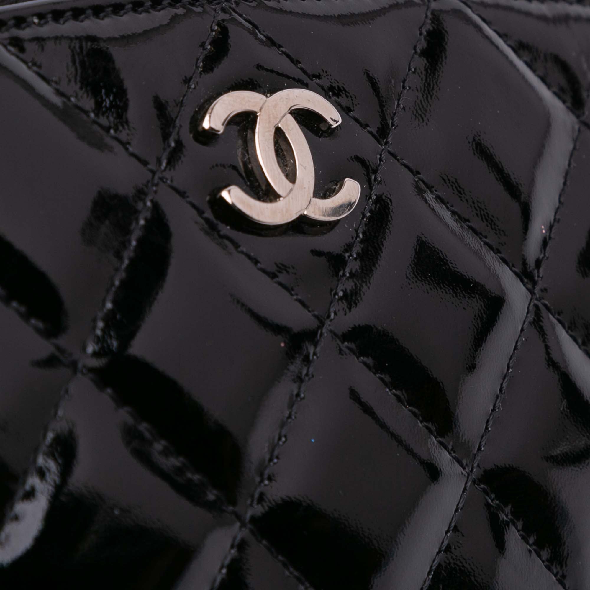 CC Quilted Patent Cosmetic Pouch