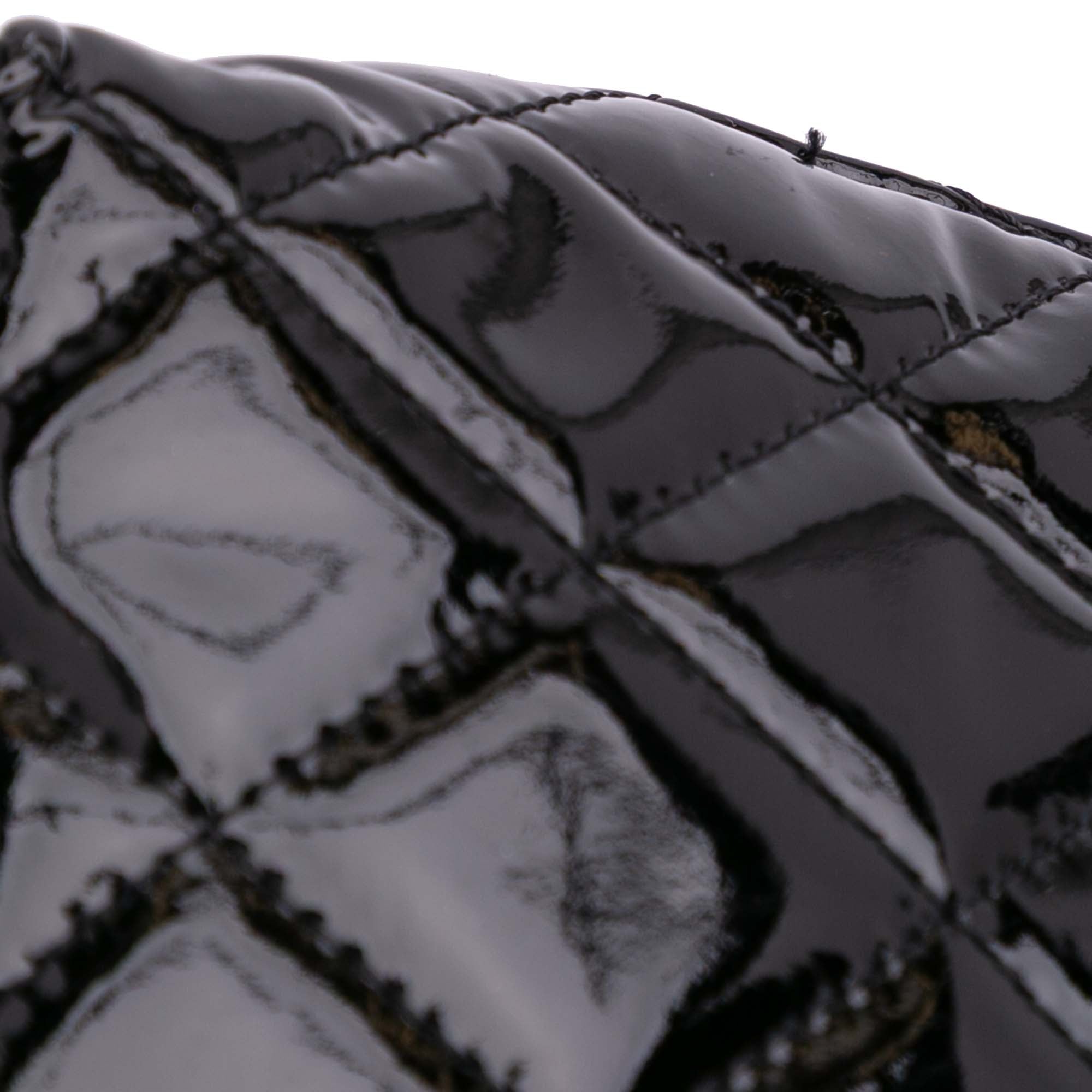 CC Quilted Patent Cosmetic Pouch