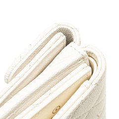 CC Quilted Caviar Trifold Flap Wallet