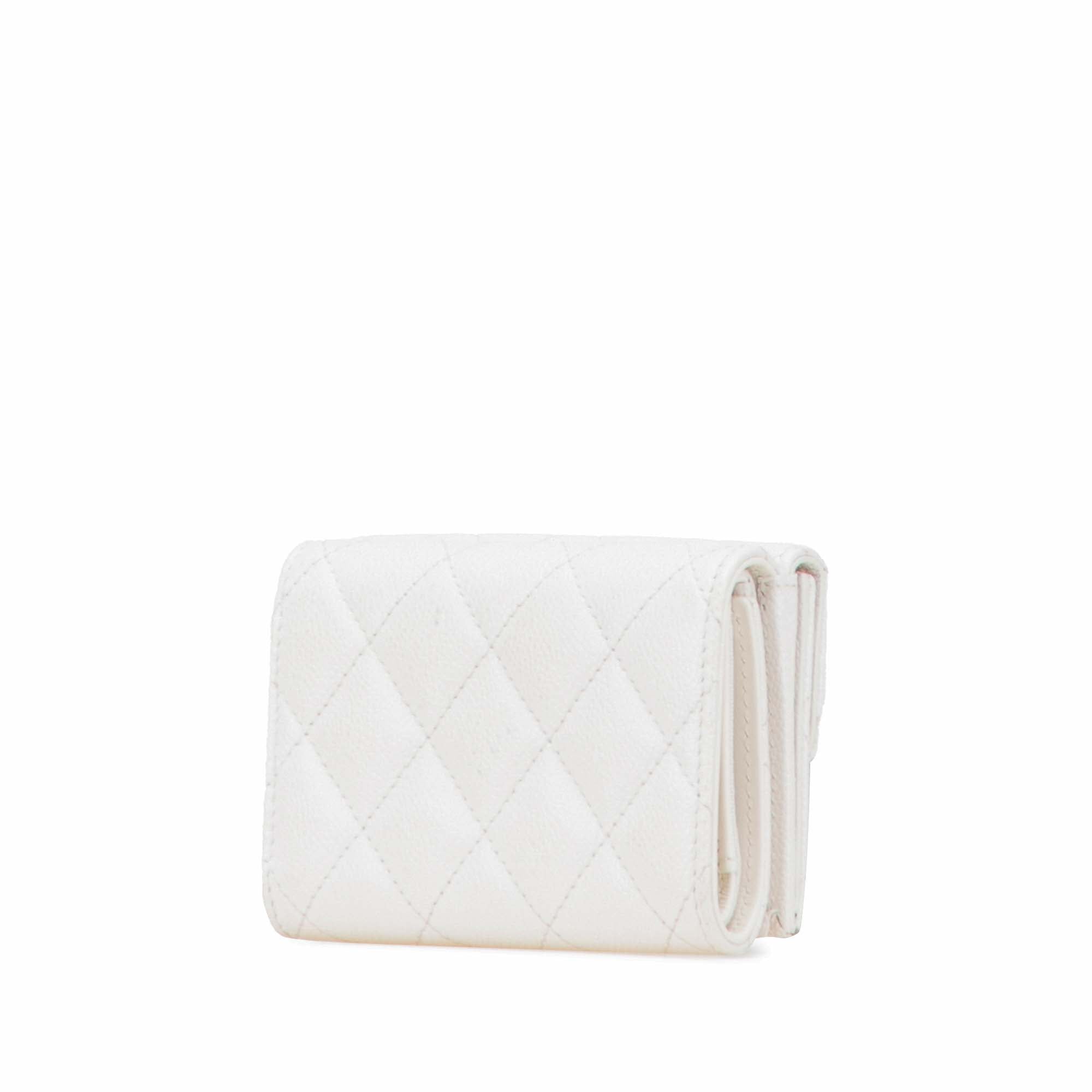 CC Quilted Caviar Trifold Flap Wallet