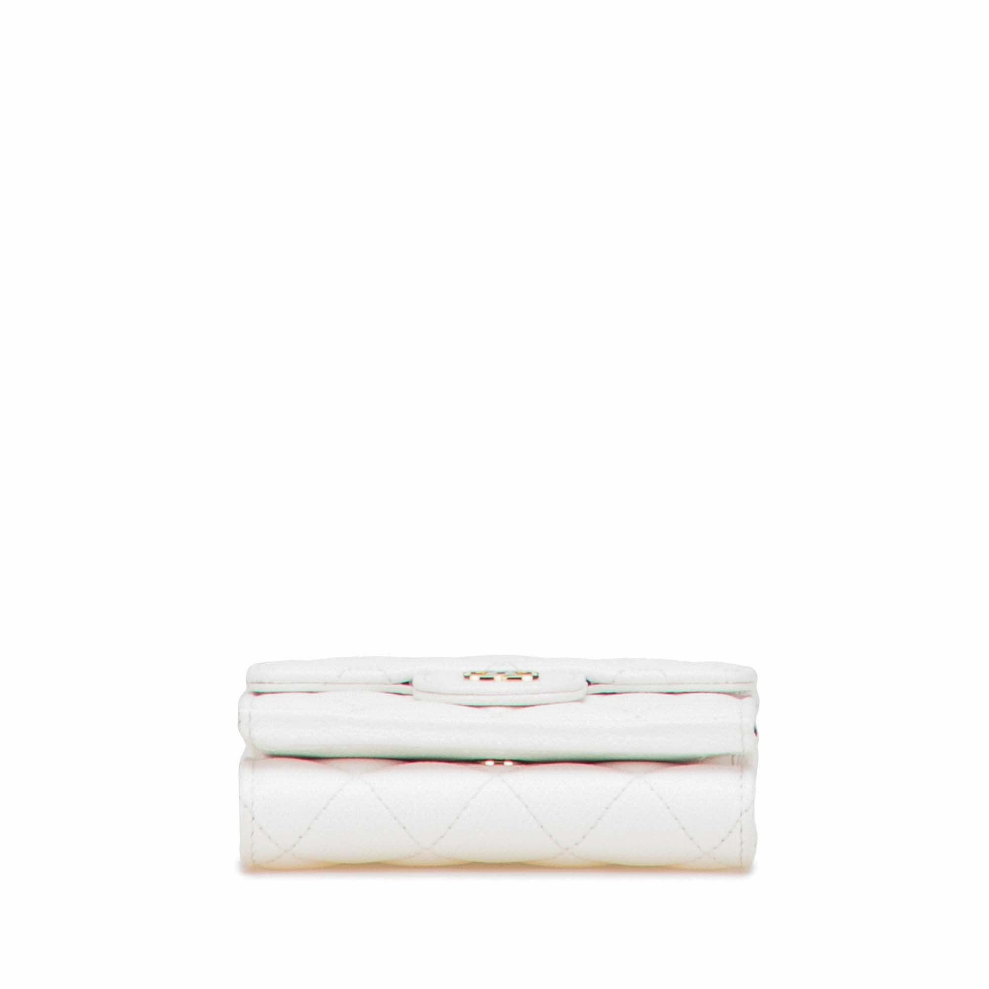 CC Quilted Caviar Trifold Flap Wallet