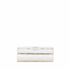 CC Quilted Caviar Trifold Flap Wallet