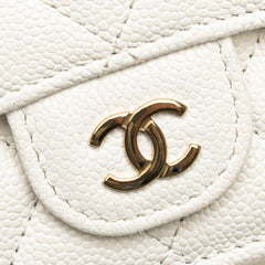 CC Quilted Caviar Trifold Flap Wallet