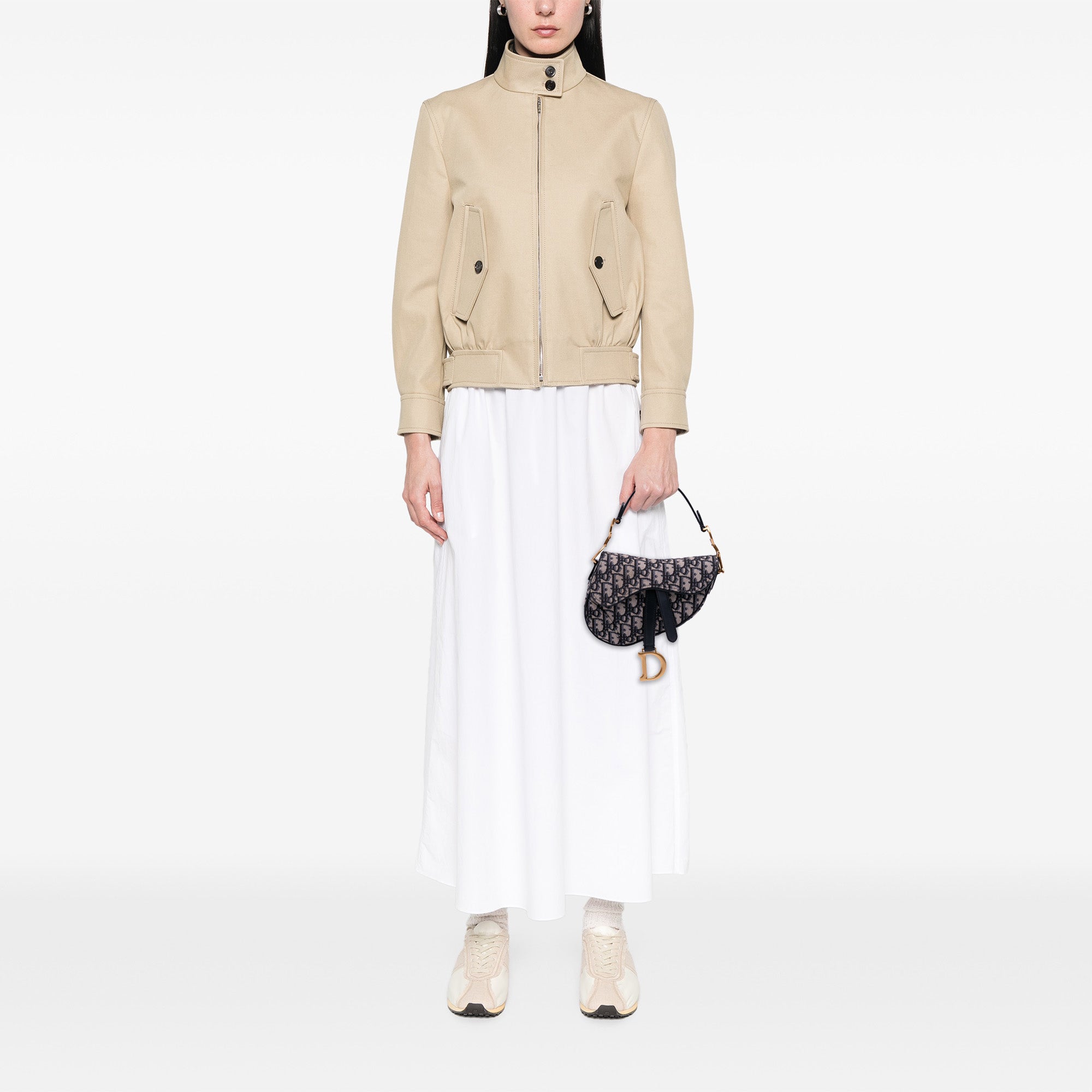 Mini Oblique Canvas Saddle Bag