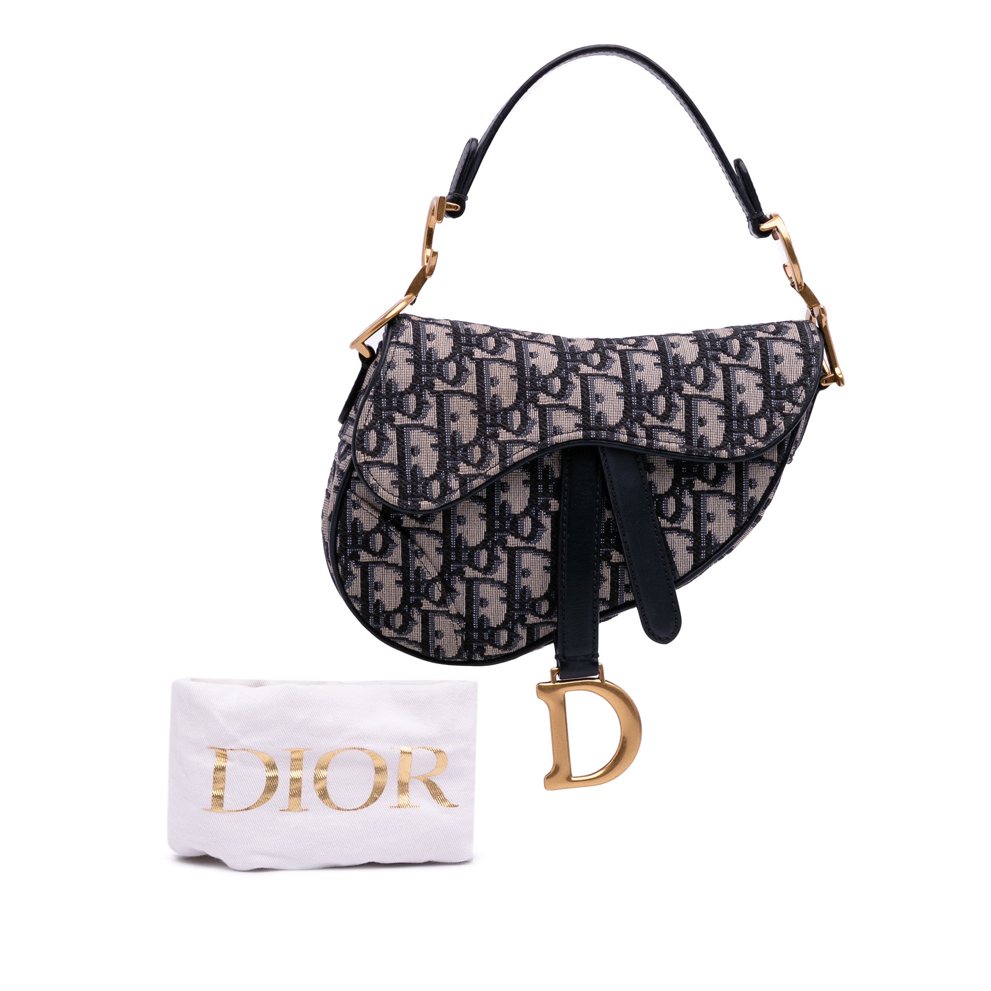 Mini Oblique Canvas Saddle Bag