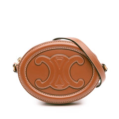 Small Calfskin Cuir Triomphe Oval Crossbody