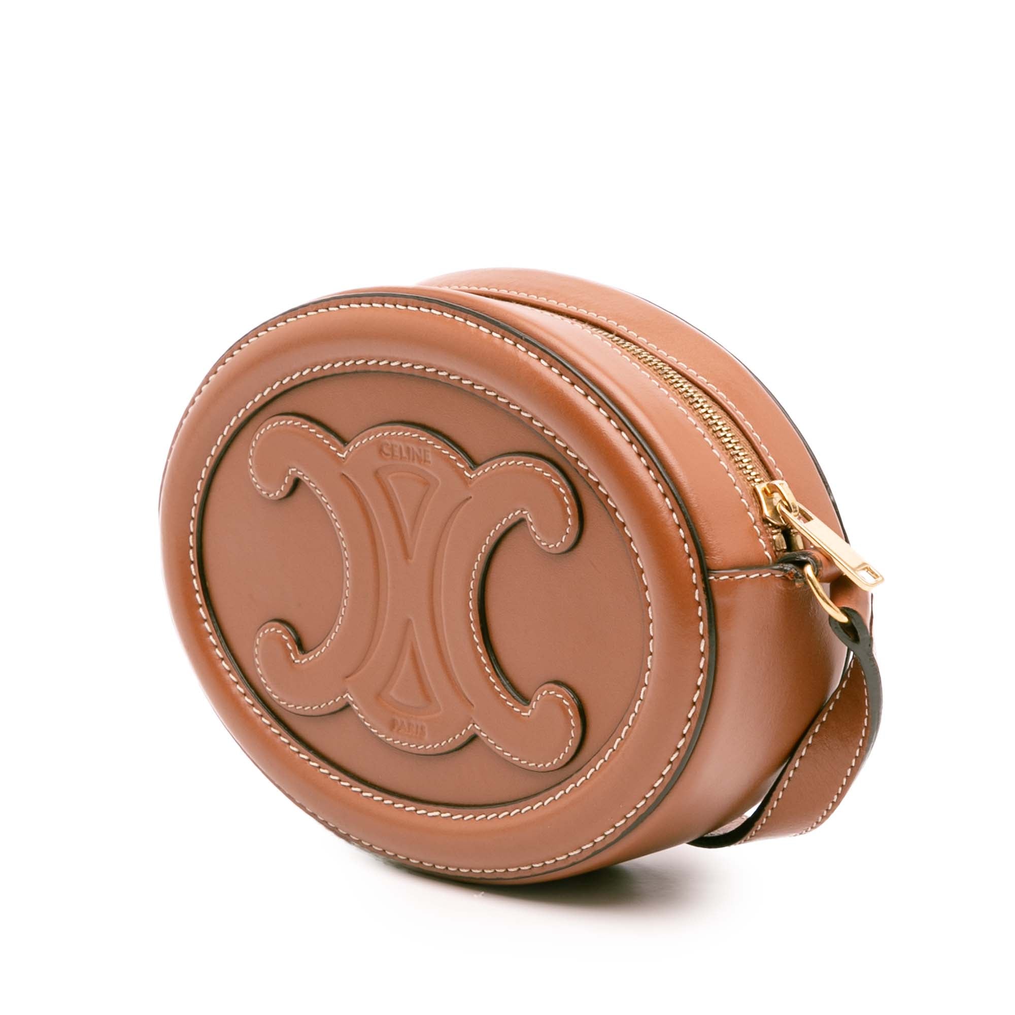 Small Calfskin Cuir Triomphe Oval Crossbody