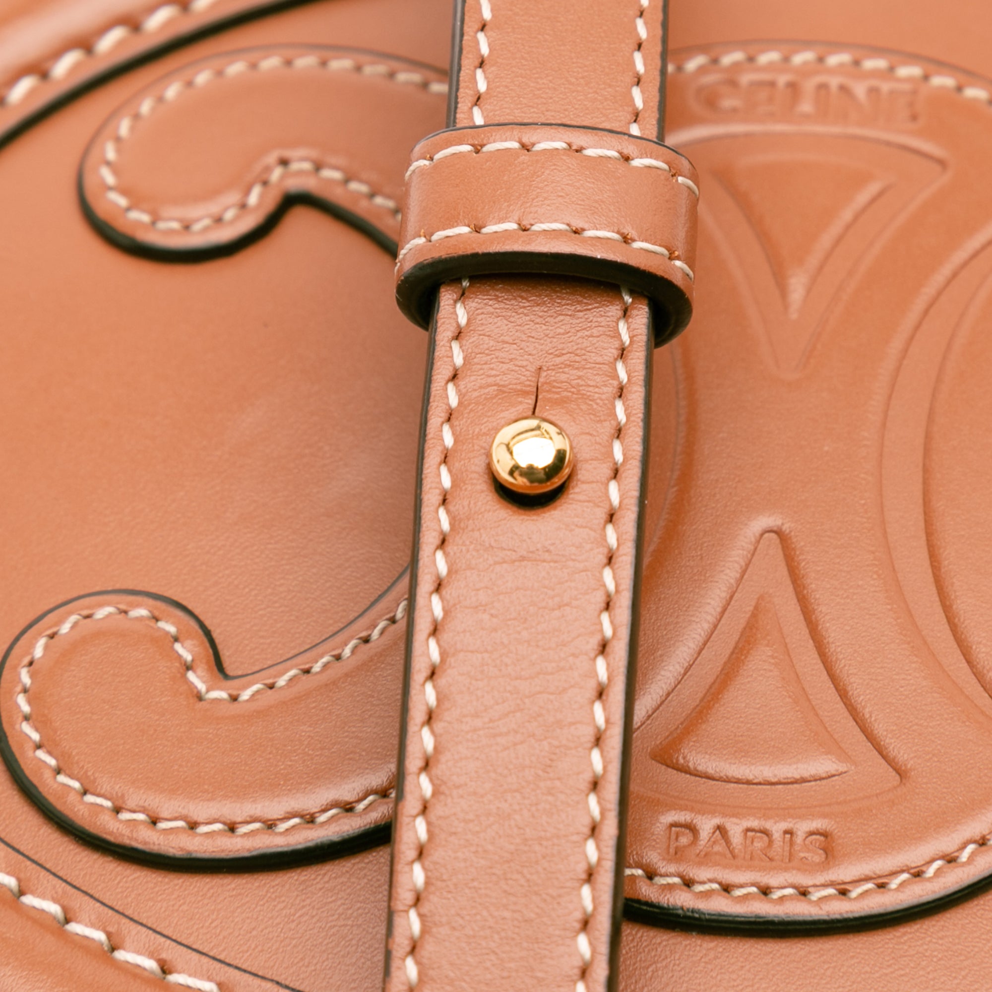 Small Calfskin Cuir Triomphe Oval Crossbody