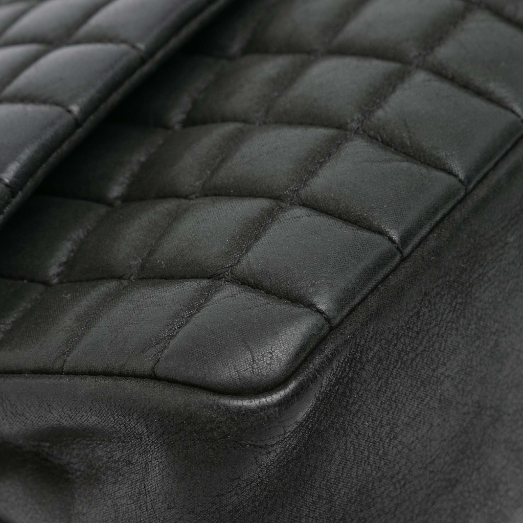 Chocolate Bar Iridescent Calfskin Bubble Flap