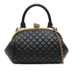 Paris Rome Quilted Calfskin Colosseum Lock Frame Bowling Bag
