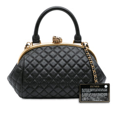 Paris Rome Quilted Calfskin Colosseum Lock Frame Bowling Bag