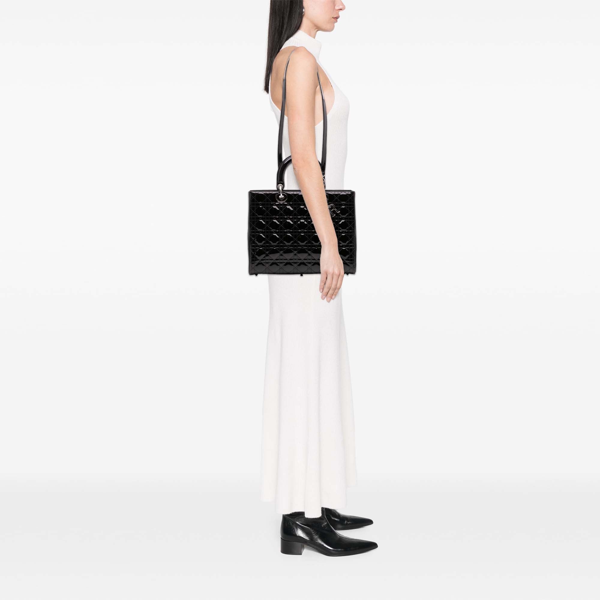 Large Patent Cannage Lady Dior