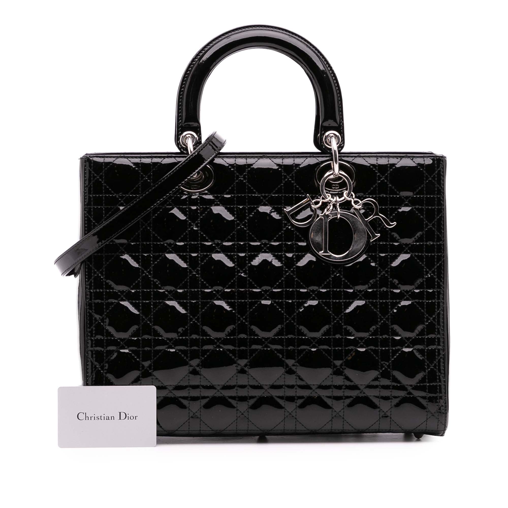 Large Patent Cannage Lady Dior
