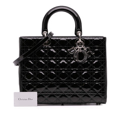 Large Patent Cannage Lady Dior