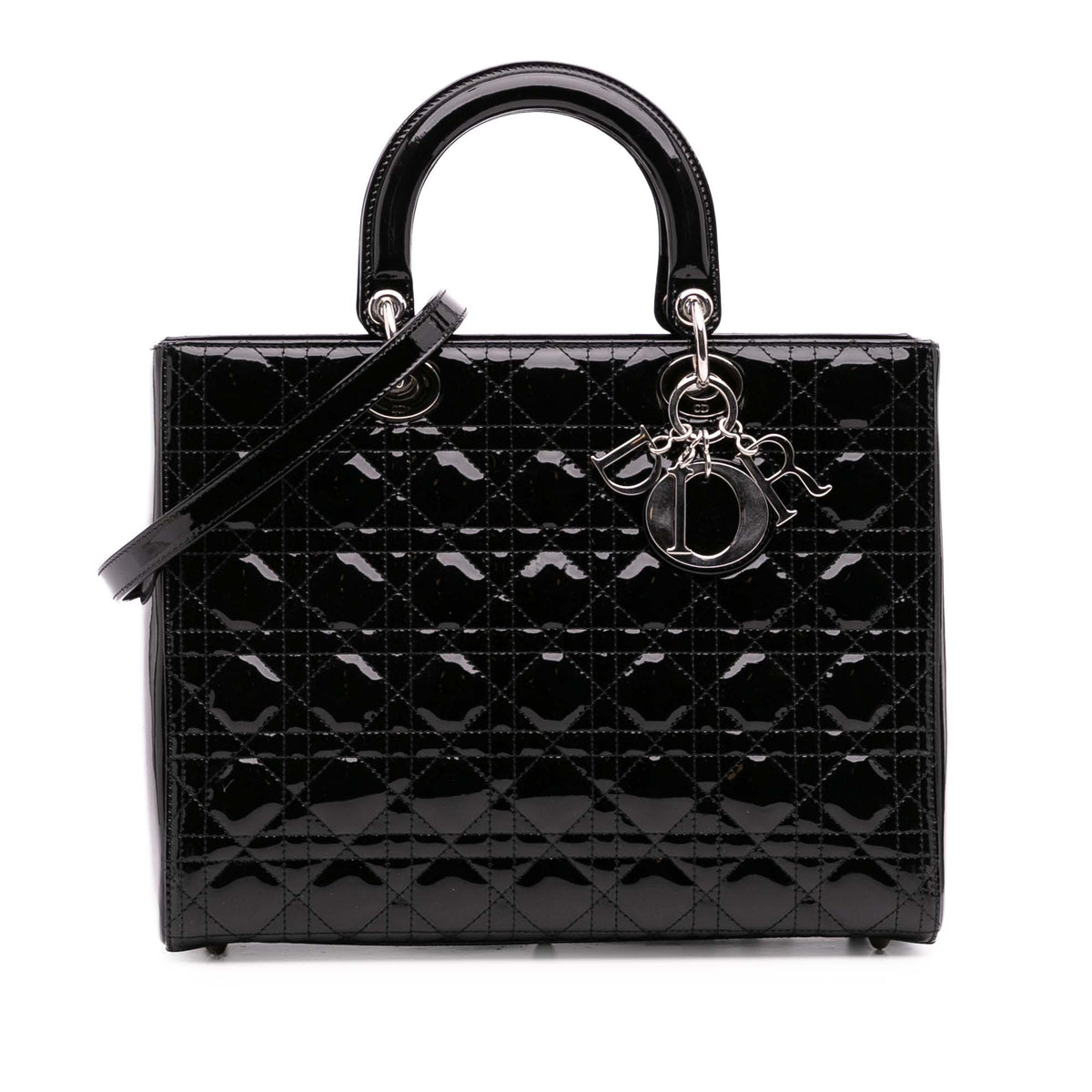 Large Patent Cannage Lady Dior