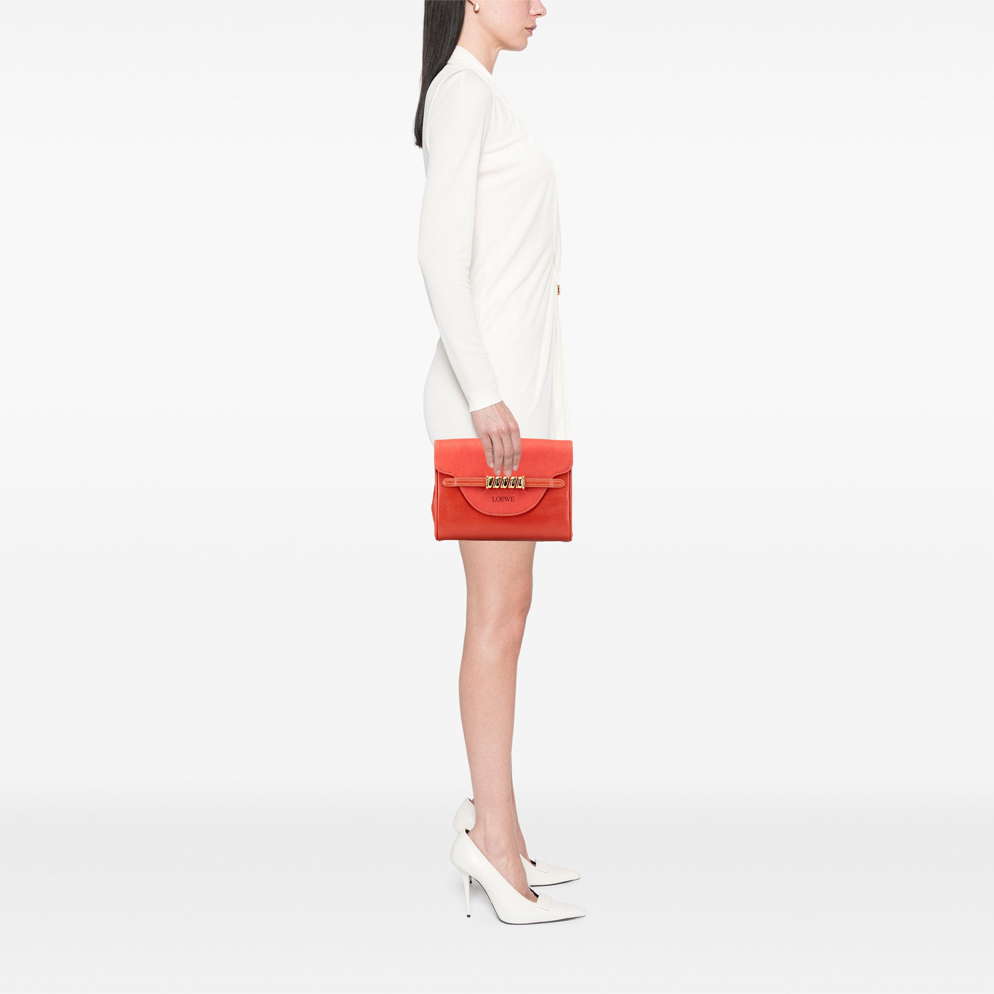 Leather Velazquez Twist Clutch
