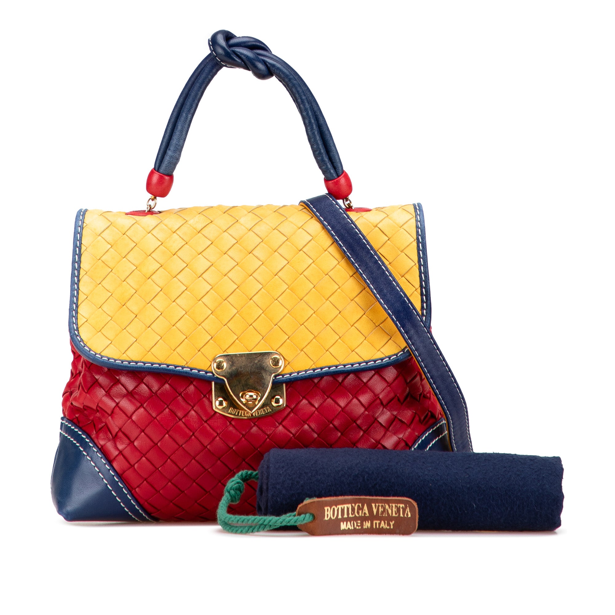 Tricolor Nappa Intrecciato Satchel