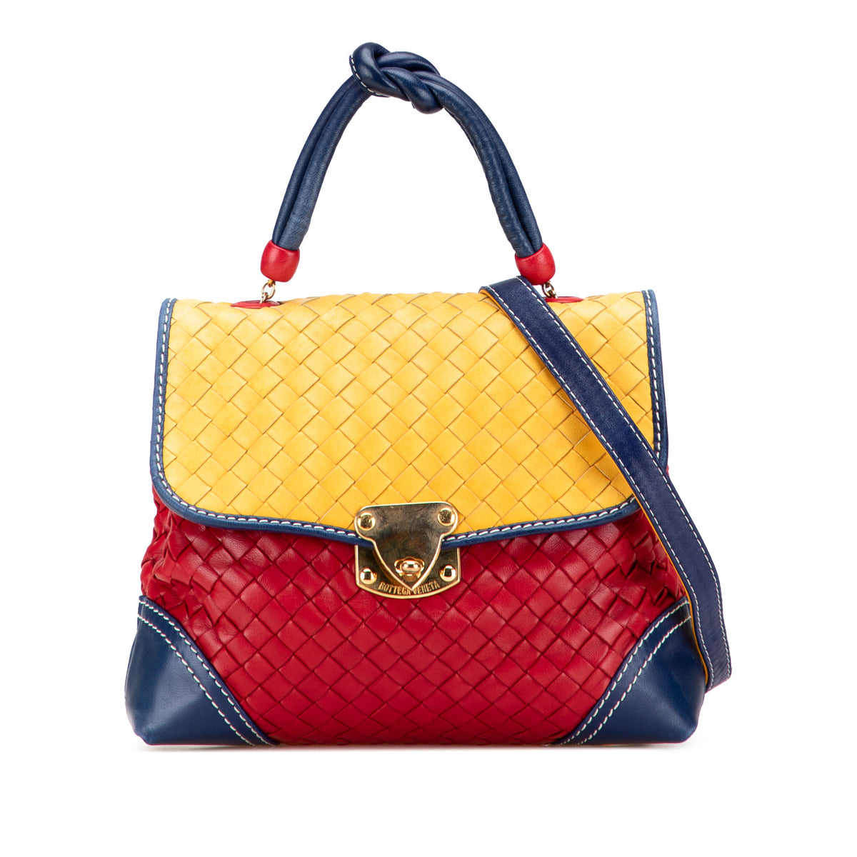 Tricolor Nappa Intrecciato Satchel