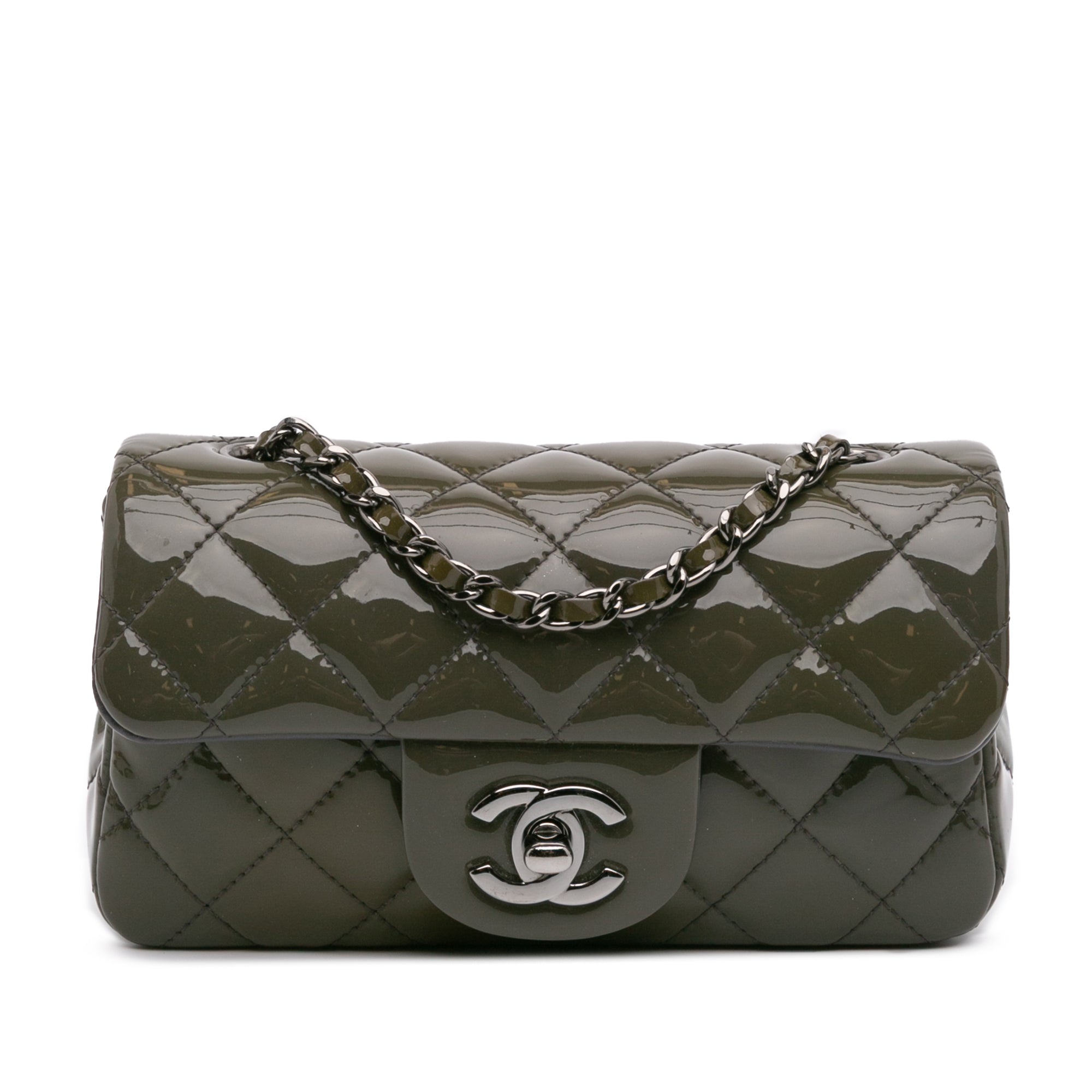Extra Mini Rectangular Classic Patent Single Flap