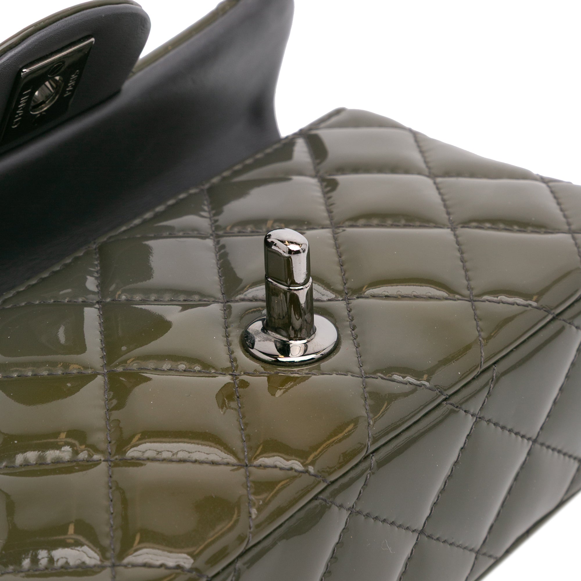 Extra Mini Rectangular Classic Patent Single Flap