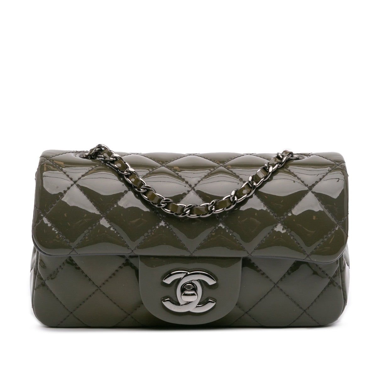 Extra Mini Rectangular Classic Patent Single Flap