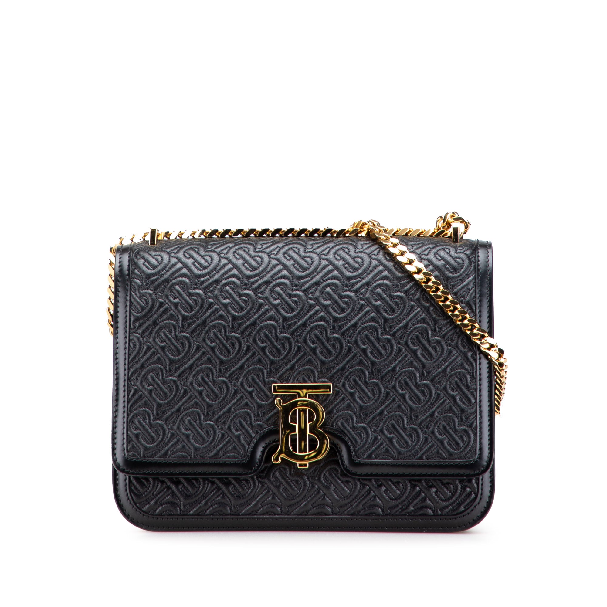 Medium TB Monogram Embossed Calfskin Chain Crossbody
