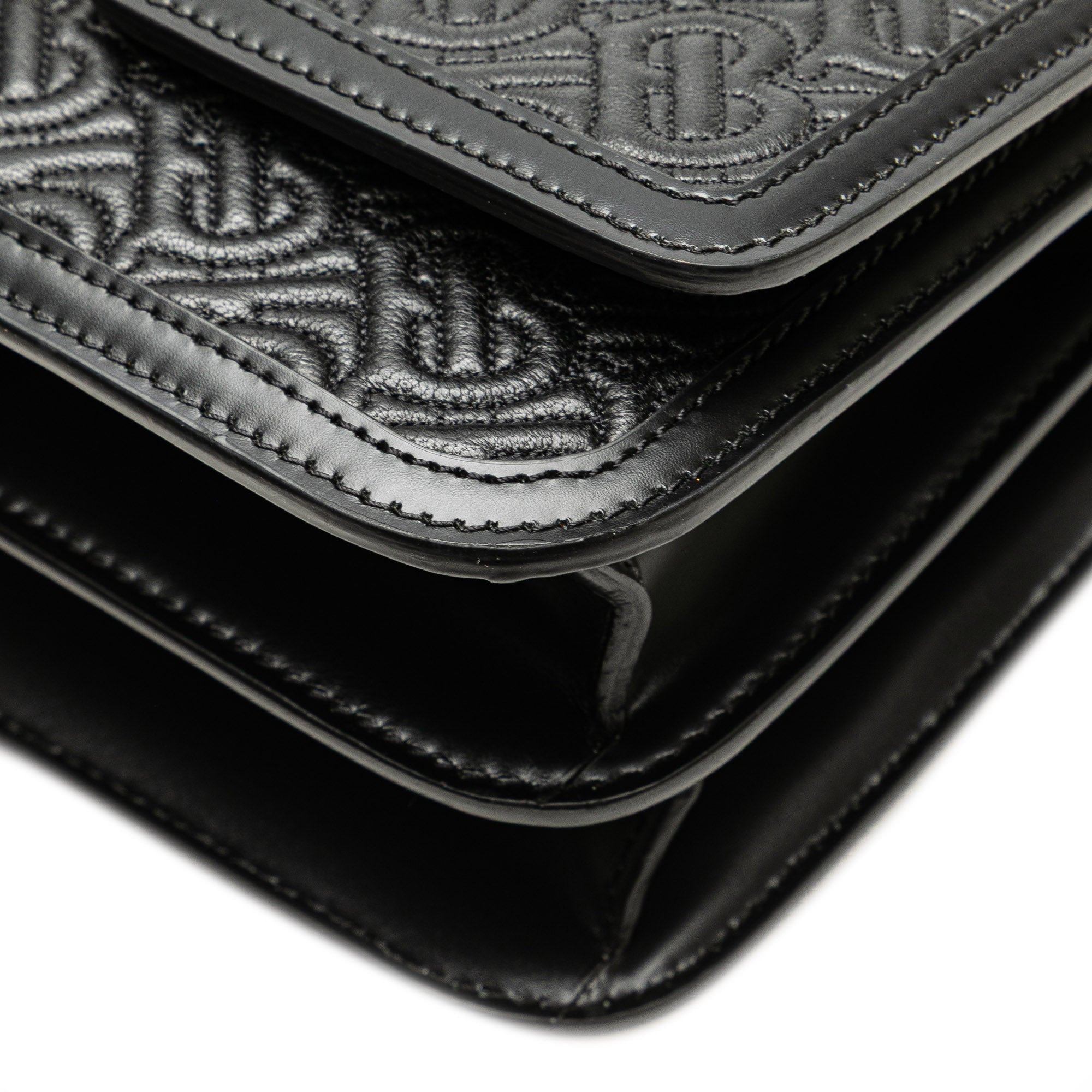 Medium TB Monogram Embossed Calfskin Chain Crossbody