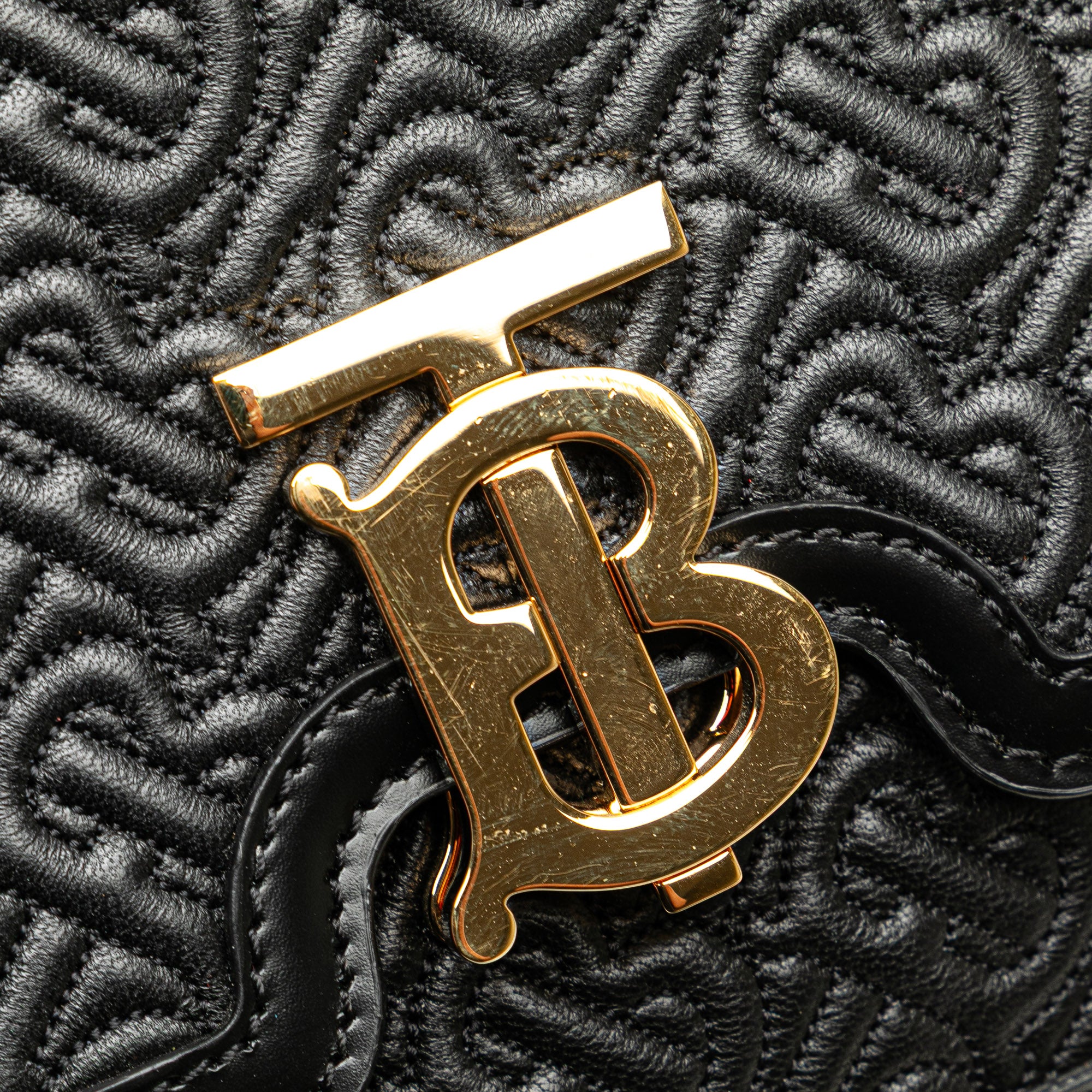 Medium TB Monogram Embossed Calfskin Chain Crossbody