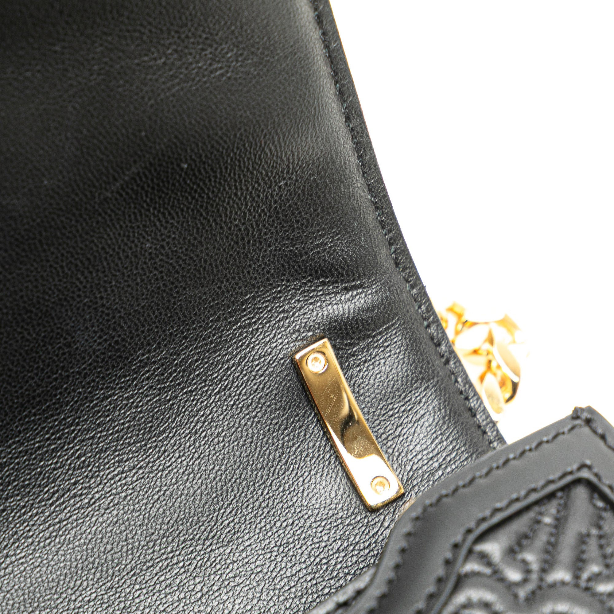 Medium TB Monogram Embossed Calfskin Chain Crossbody