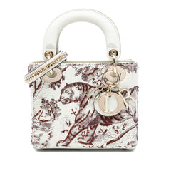 Limited Edition Mini Calfskin Embroidered Toile de Jouy Lady Dior