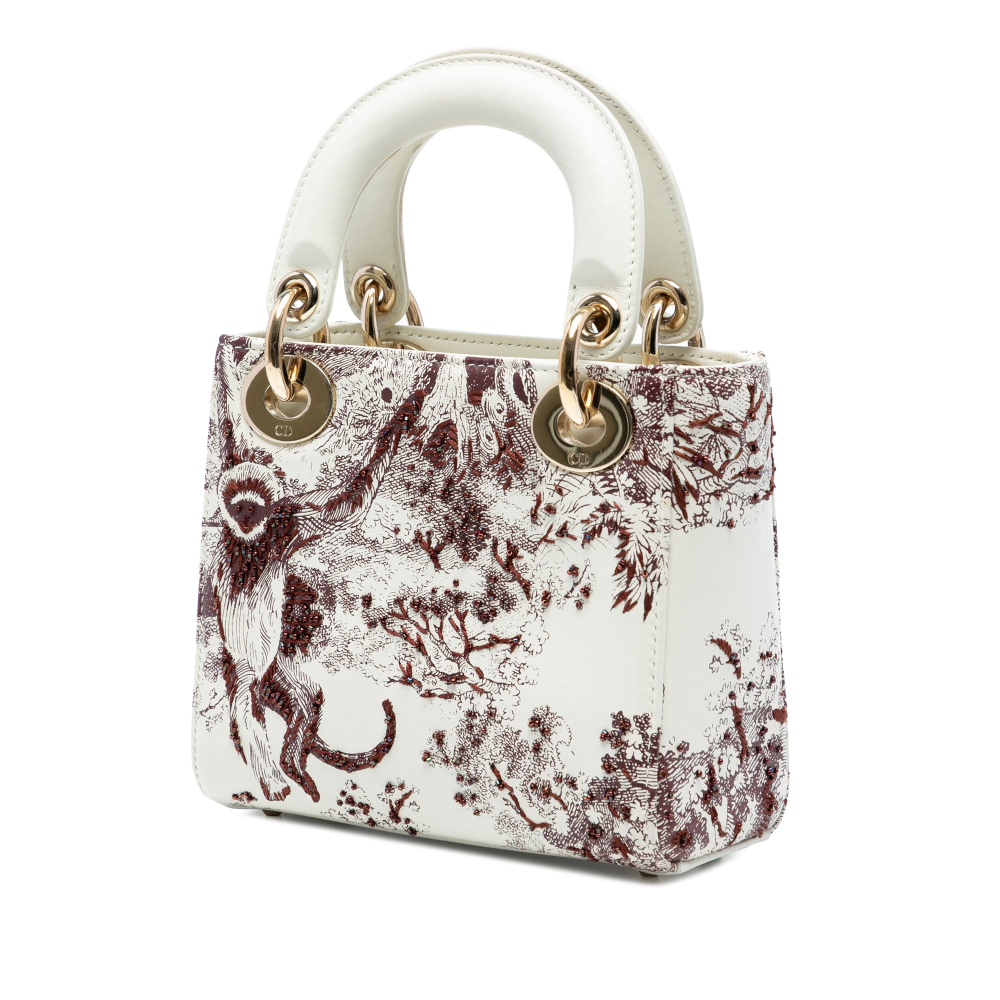 Limited Edition Mini Calfskin Embroidered Toile de Jouy Lady Dior