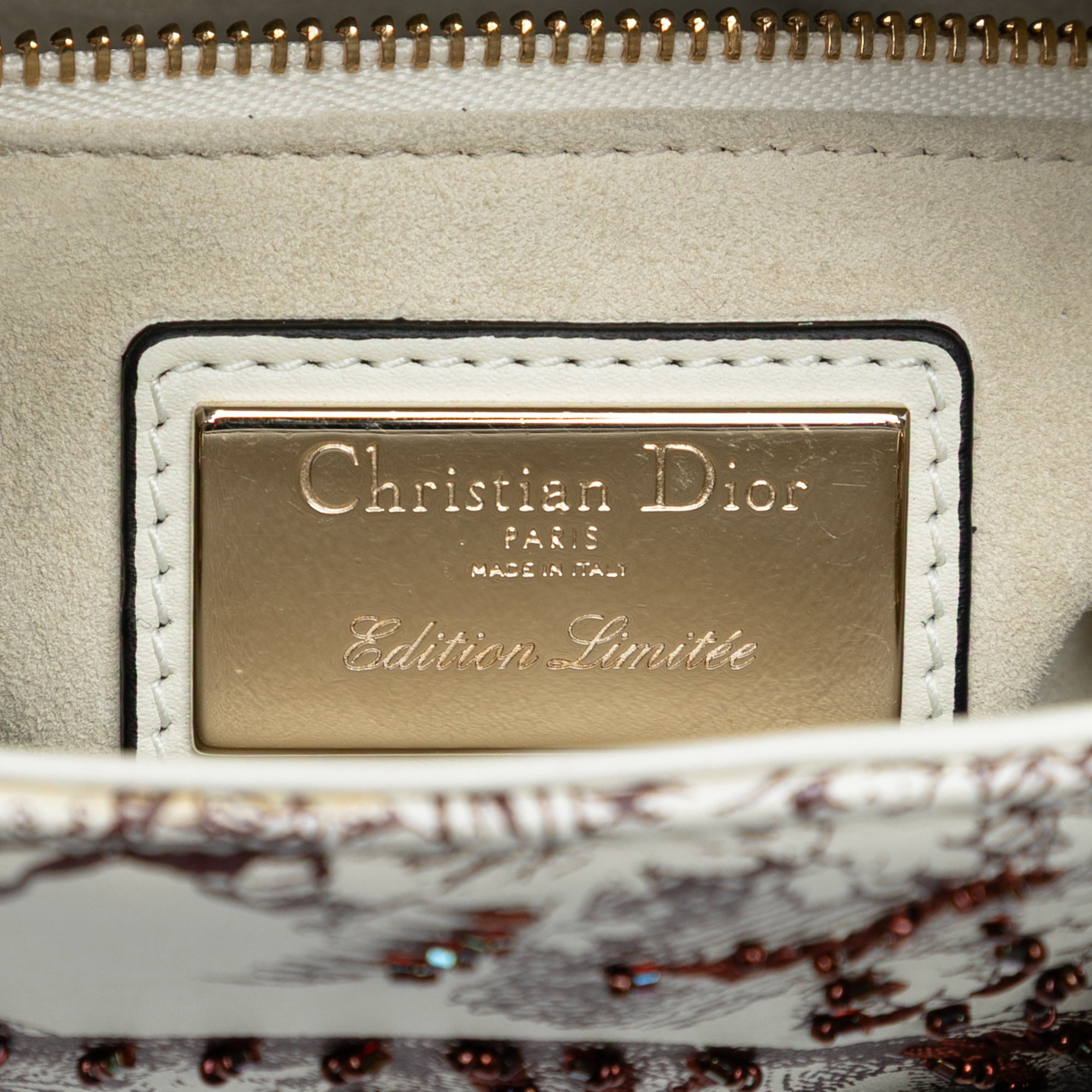 Limited Edition Mini Calfskin Embroidered Toile de Jouy Lady Dior