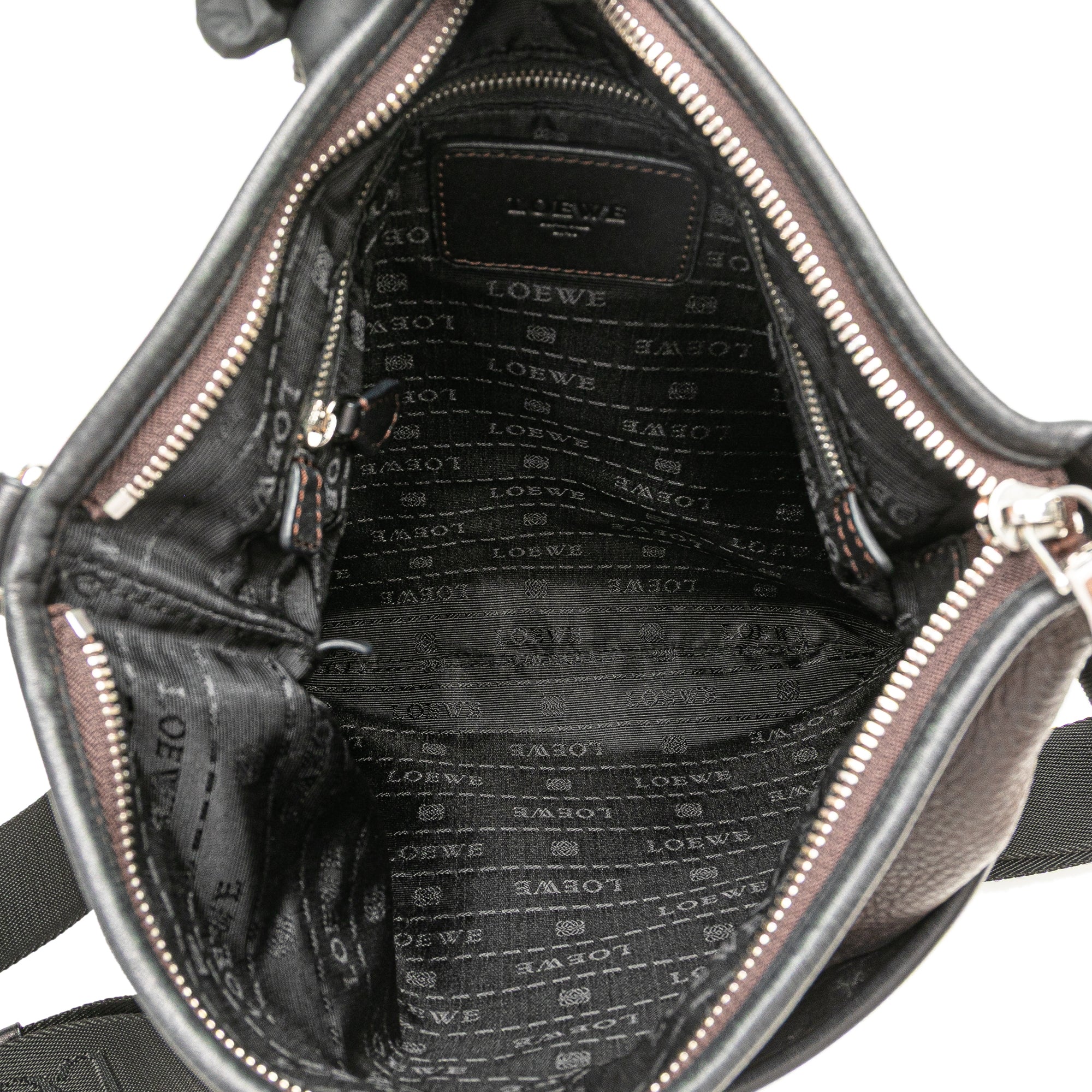 Anagram Leather Messenger Bag