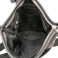 Anagram Leather Messenger Bag