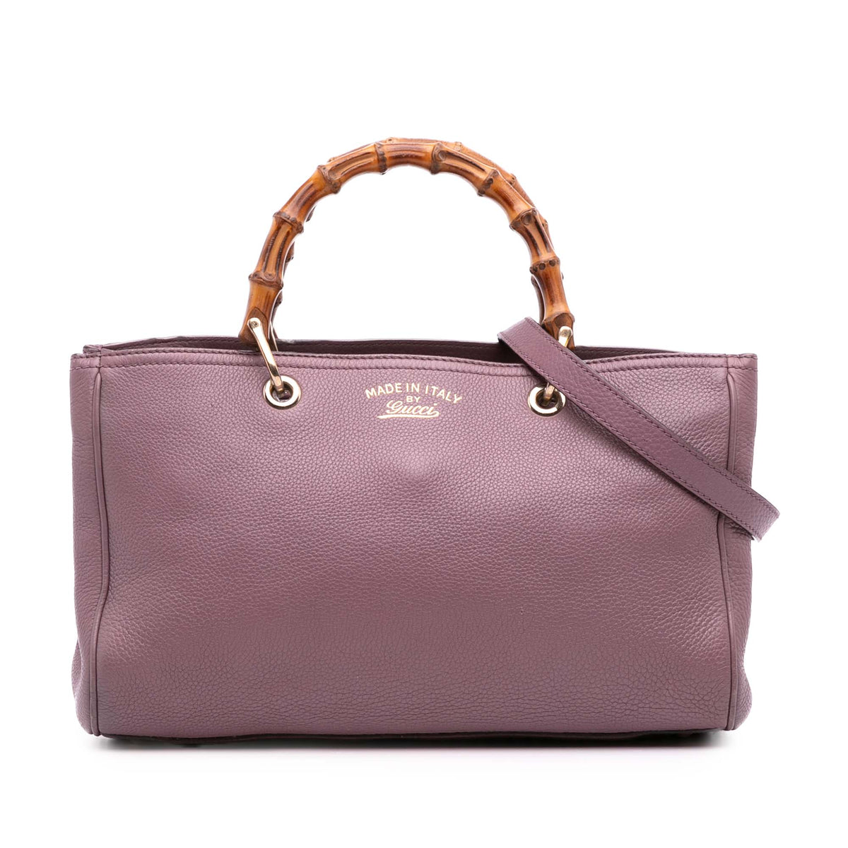 Medium Calfskin Bamboo Shopper Satchel