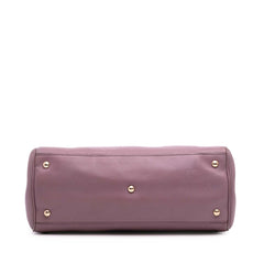 Medium Calfskin Bamboo Shopper Satchel