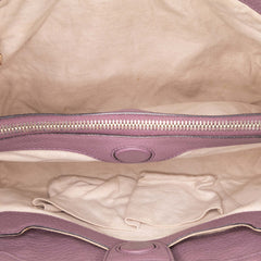 Medium Calfskin Bamboo Shopper Satchel