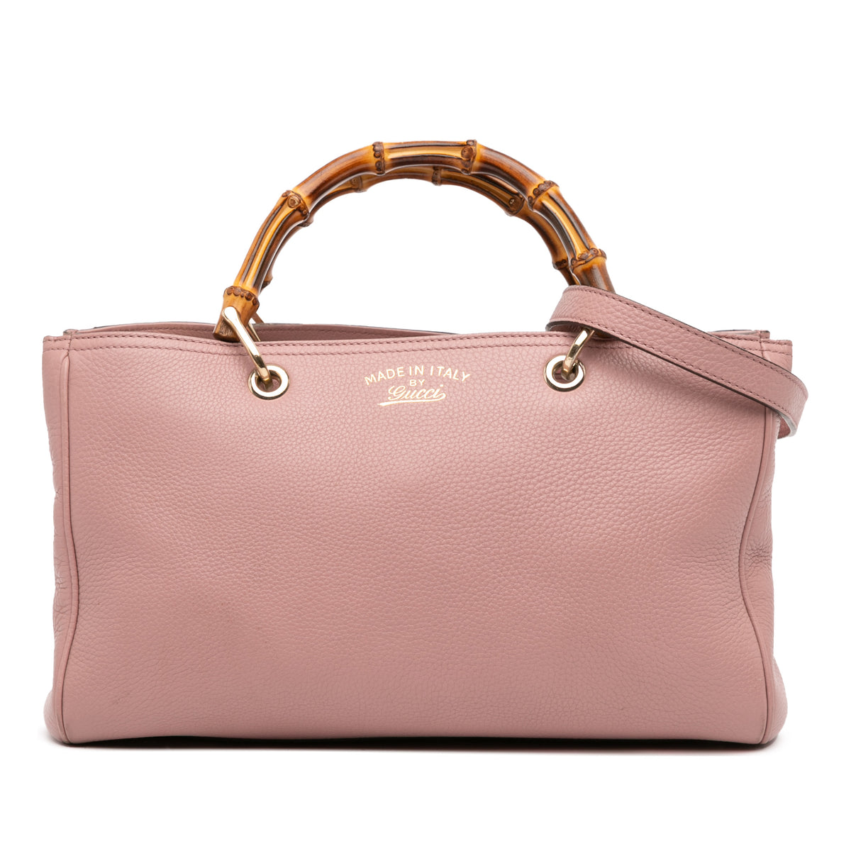 Medium Calfskin Bamboo Shopper Satchel