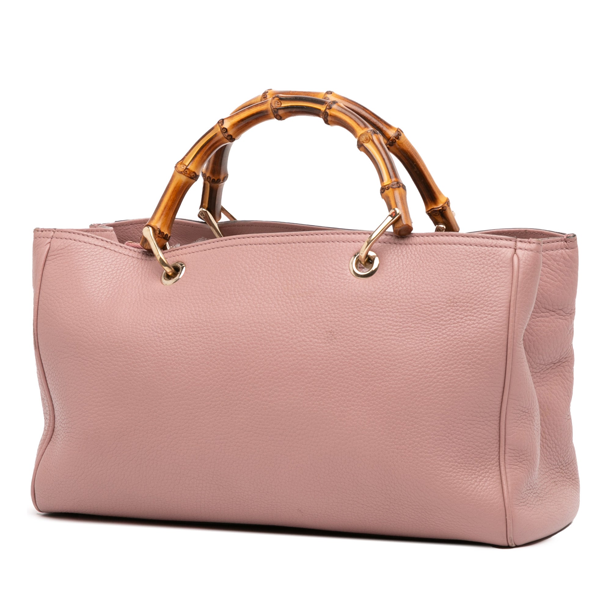 Medium Calfskin Bamboo Shopper Satchel